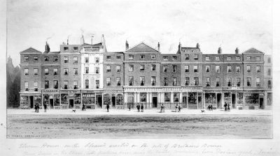 Vista de Once Casas erigidas en el sitio de la antigua Bolsa en el Strand, 1853 de English School