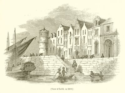 Vista de Leith, en 1650 de English School
