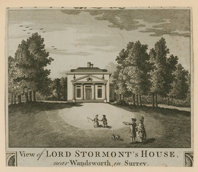 Vista de la casa de Lord Stormont cerca de Wandsworth en Surrey de English School