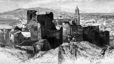 Vista de Málaga desde el Alcázar, España, de 