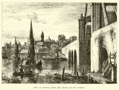 Vista de Mantua desde el Puente de San Giorgio de English School