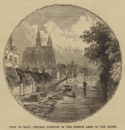 Vista de Metz, posición central del ejército francés del Rin de English School