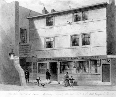 Vista de la Casa de Paja Vieja, Exchange Court, 1853 de English School