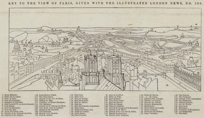 Vista de París, dada con The Illustrated London News (grabado) de English School