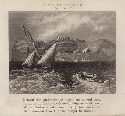 Vista de Patmos, Apocalipsis I, versículo 9 de English School
