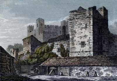 Vista del castillo de Rochester, Kent. c.1830 de English School