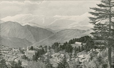 Vista de Simla, la sede de verano del Gobierno Indio de English School