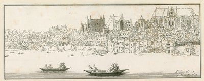 Vista del Palacio de Westminster, Londres, el 27 de marzo de 1652 de English School