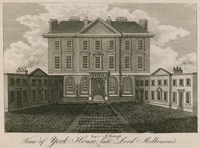 Vista de York House (más tarde The Albany), casa del difunto Lord Melbourne de English School