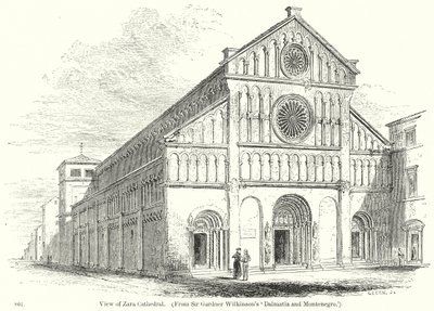 Vista de la catedral de Zara (grabado) de English School