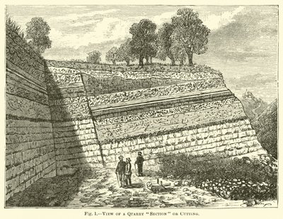 Vista de una sección de cantera o corte de English School