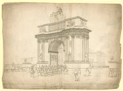 Vista de un Arco Triunfal propuesto para ser erigido en Hyde Park Corner de English School