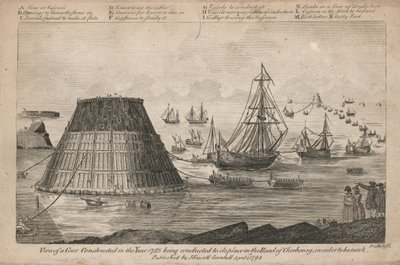 Vista de un cono construido en el año 1785 siendo conducido a su lugar en el Camino de Cherburgo de English School