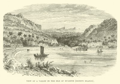 Vista de un valle en la Isla de Huahine, Islas de la Sociedad de English School