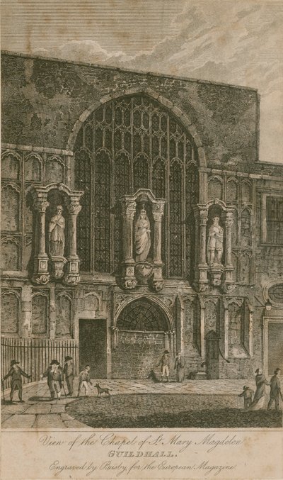 Vista de la Capilla de Santa María Magdalena, Guildhall, Londres de English School