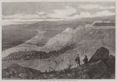 Vista del Banco Chesil, desde Portland Heights (grabado) de English School