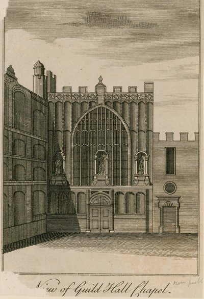 Vista de la Capilla del Guildhall, Londres de English School