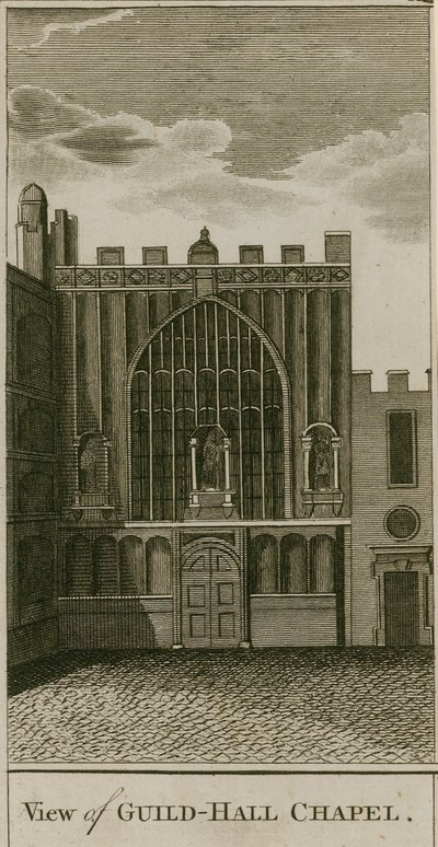 Vista de la Capilla del Guildhall, Londres de English School