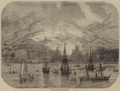 Vista del Muelle, Gaeta (grabado) de English School