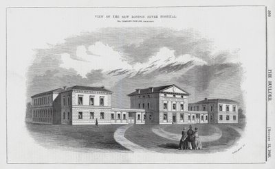 Vista del Nuevo Hospital de Fiebre de Londres de English School