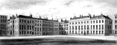 Vista del Lado Norte y Lado Este de Soho Square, 1854 de English School
