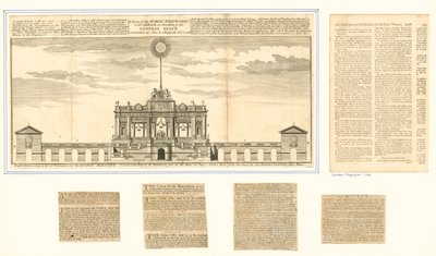 Vista de los fuegos artificiales públicos por la Paz de Aquisgrán 1749 de English School