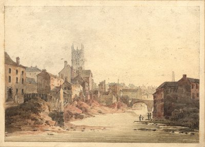 Vista del río Irwell, Manchester, c.1820-30 de English School