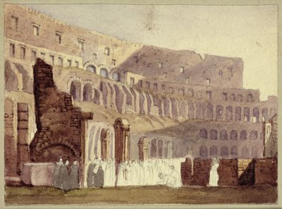Vista del Coliseo Romano, c.1800 de English School