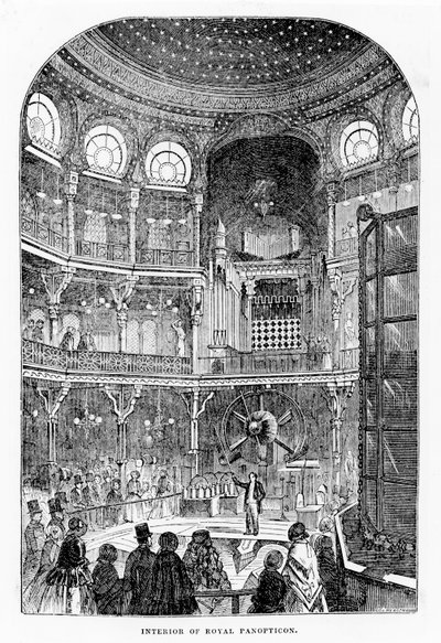 Vista del Panóptico Real de Ciencia y Arte, c.1855 (litografía) de English School