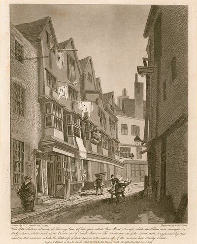Vista del extremo sur de Thieving Lane (llamada Bow Street en los últimos años) de English School