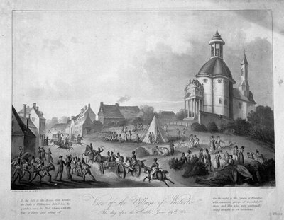 Vista del pueblo de Waterloo el día después de la batalla, 19 de junio de 1815, 1816 de English School