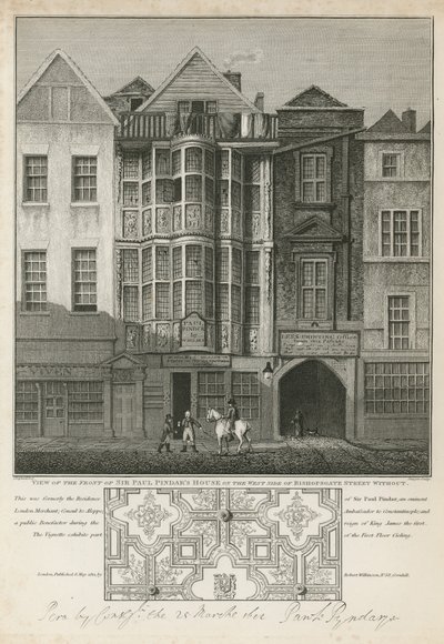 Vista del frente de la casa de Sir Paul Pindar de English School