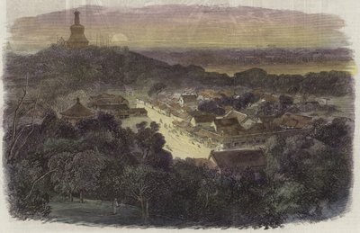 Vista de los jardines y el templo budista en la Ciudad Imperial de English School