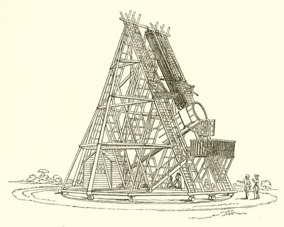 Vista del gran telescopio erigido en Slough de English School