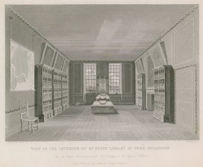 Vista del interior de la Biblioteca del Sr. Pepys en York Building de English School