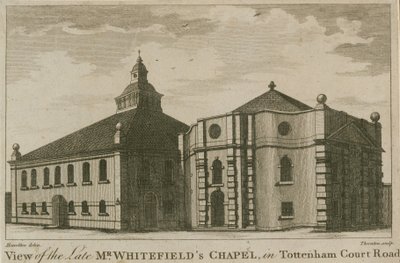 Vista de la capilla del Sr. Whitefield en Tottenham Court Road, Londres de English School