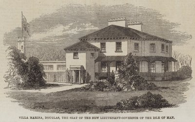 Villa Marina, Douglas, la residencia del nuevo teniente gobernador de la Isla de Man (grabado) de English School