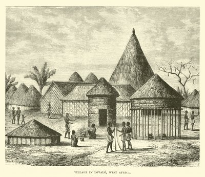 Pueblo en Lovale, África Occidental de English School