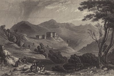 Aldea de Naree, India (grabado) de English School