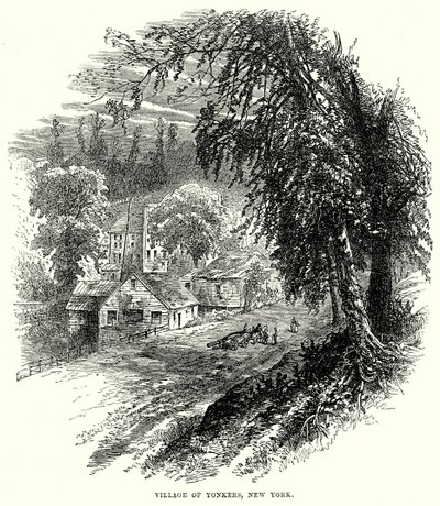 Pueblo de Yonkers, Nueva York (grabado) de English School