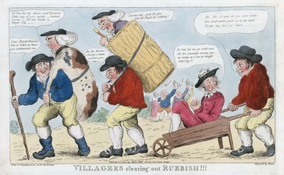 Aldeanos Limpiando Basura!!!, pub. 1800 (grabado coloreado a mano) de English School
