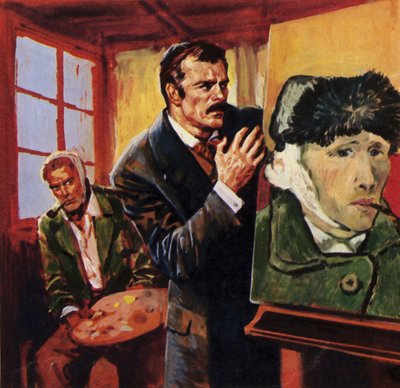 Vincent Van Gogh se hirió su propia oreja - famosamente pintó un retrato de sí mismo con vendajes de English School