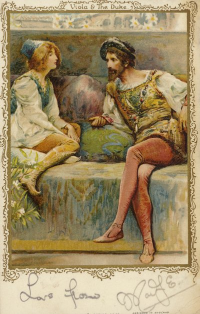 Viola y el Duque en la obra de William Shakespeare, Noche de Reyes de English School