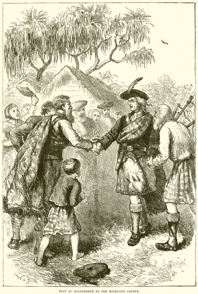 Visita de Oglethorpe a la colonia de los Highland de English School