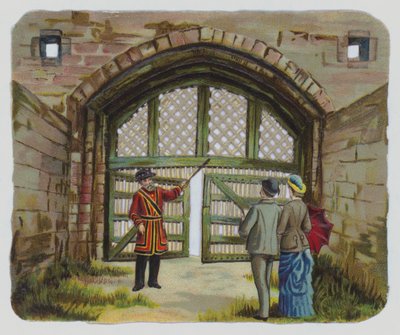 Visita a la Torre de Londres, recorte victoriano de English School