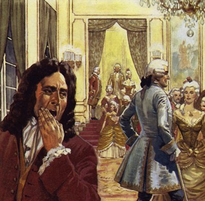 Voltaire asistía a la corte a menudo, pero nunca fue feliz allí de English School