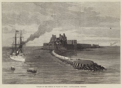 Viaje del Príncipe de Gales a la India, Castellamare, Brindisi (grabado) de English School