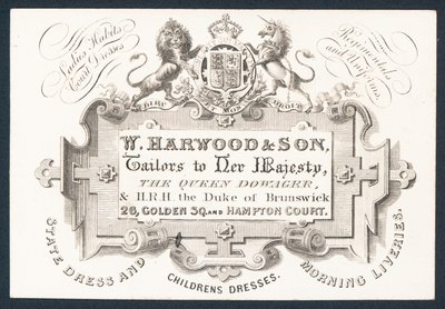 W Harwood & Son, sastres de English School