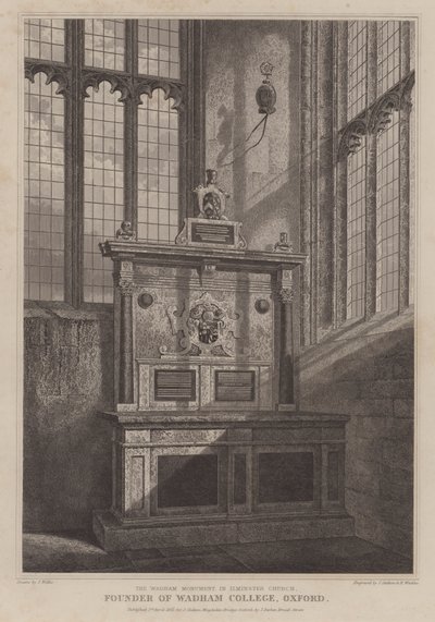 Monumento Wadham, Iglesia de Santa María, Ilminster, Somerset de English School