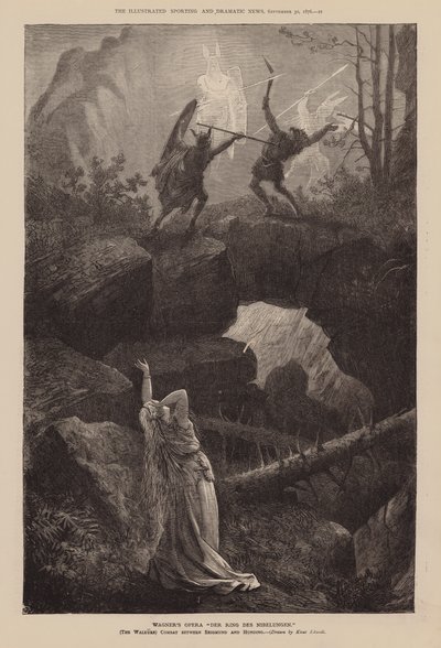 Ópera de Wagner "Der Ring Des Nibelungen" (grabado) de English School